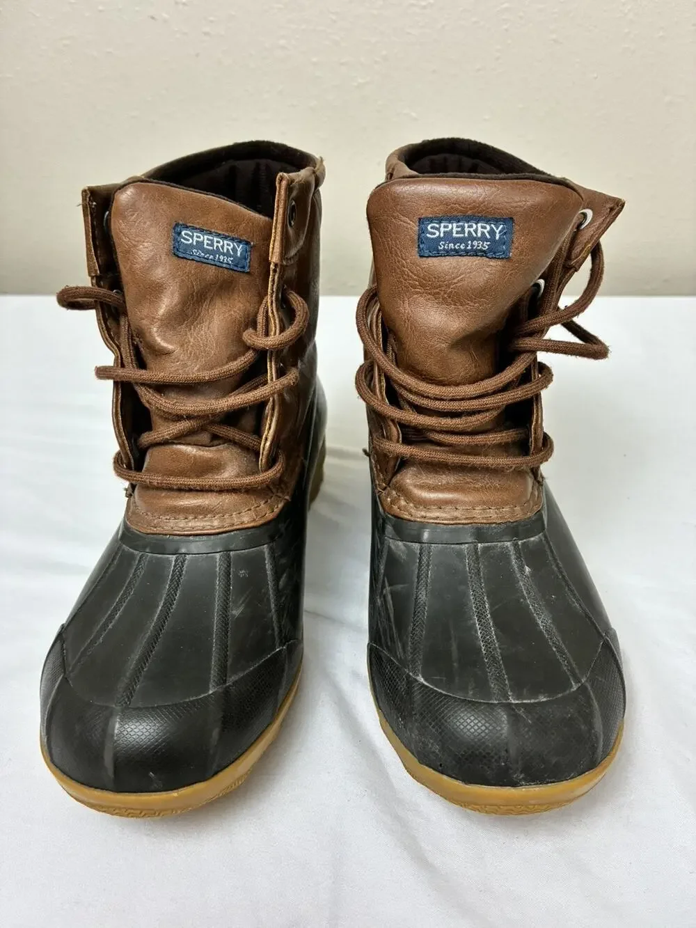 Youth Kids Unisex Sperry Port Duck Brown Tan Youth 3M Waterproof Rubber Boots